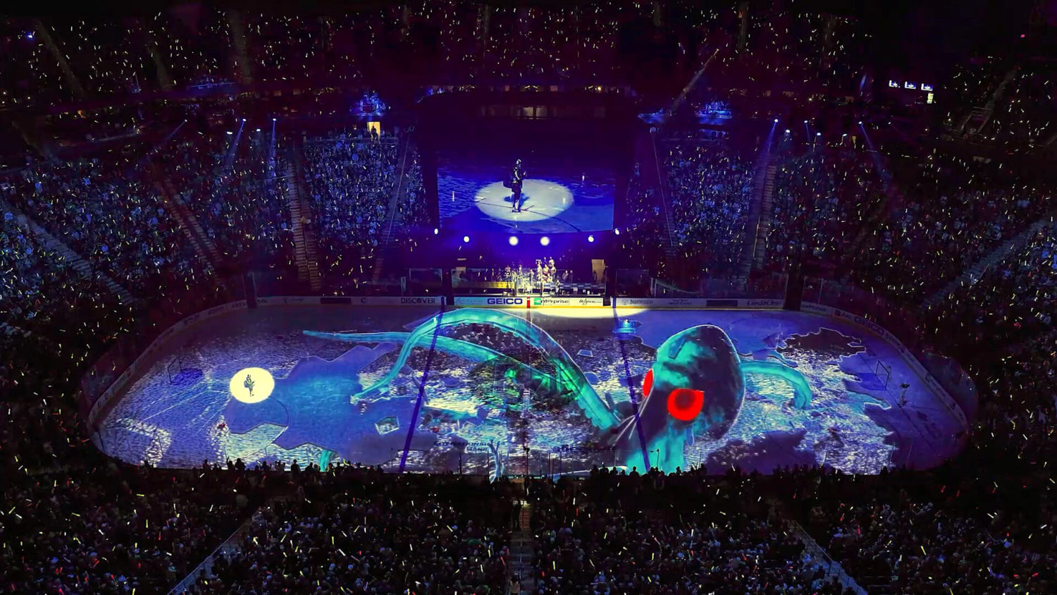 Vegas Golden Knights Unleash the Kraken arena projection mapping